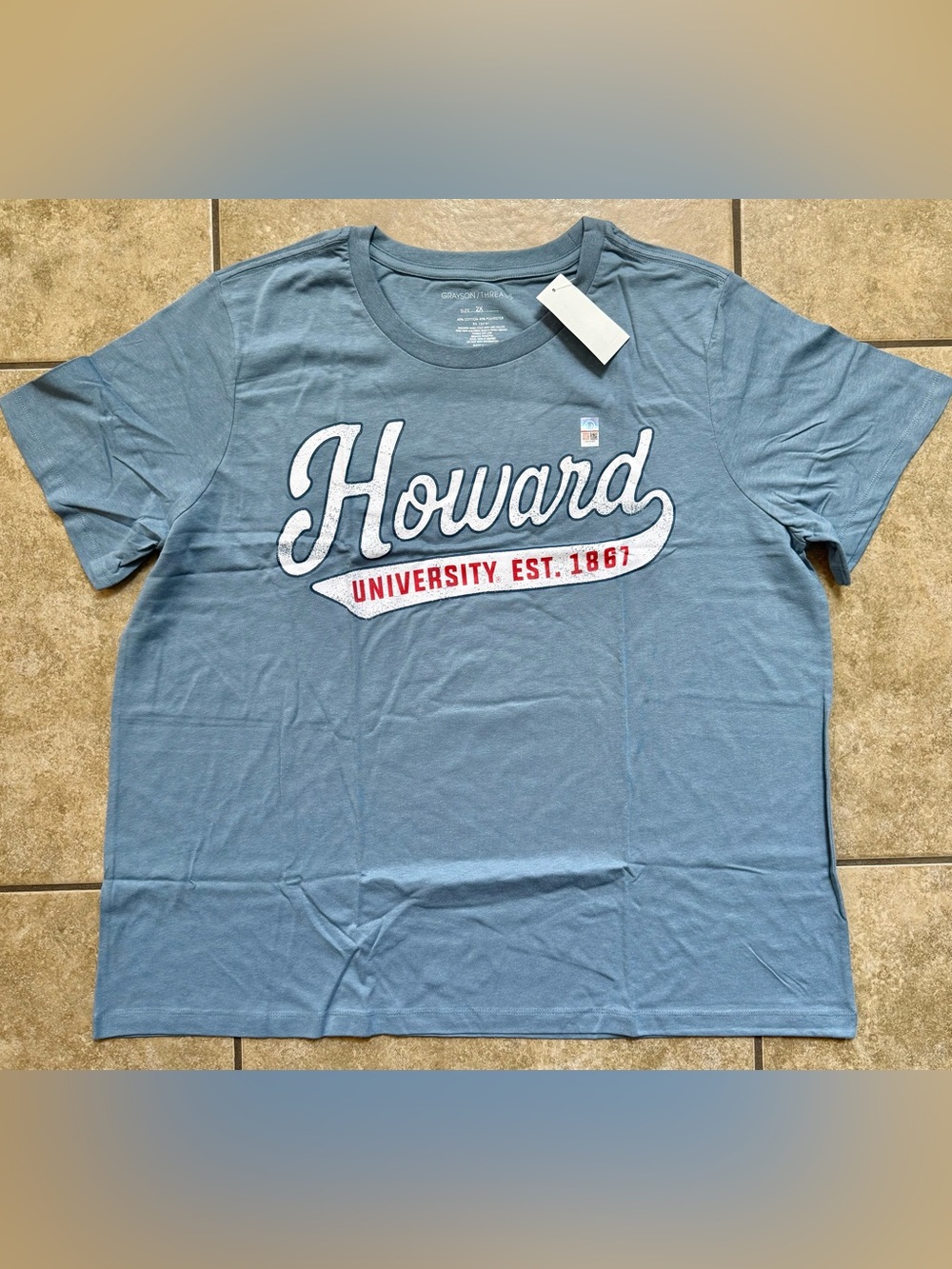 Howard University Women’s Shirt Plus Size 2XL Blue Est. 1867 New FAST SHIPPING